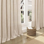 Nanspring Grey Flax Linen Curtains 84 Inch Length 2 Panels Set - Image 5