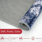 KOZYFLY Modern Abstract Area Rugs 5x7 Navy Blue Machine Washable Thin Rug - Image 5
