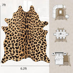 AROGAN Premium Leopard Print Rug 6.2x7 Feet, Machine Washable Faux Fur Cheetah - Image 2