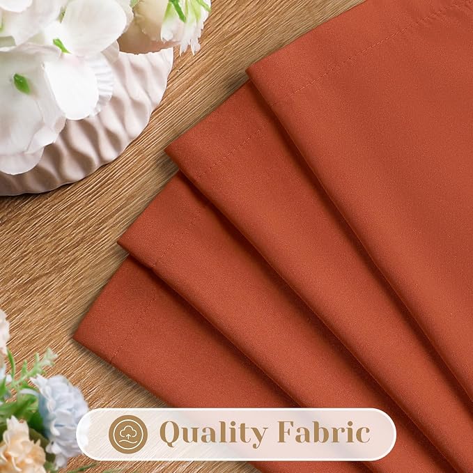 HOMEIDEAS Non-See-Through Fall Burnt Orange Privacy Sheer Curtains, 52 X 96 - Image 4
