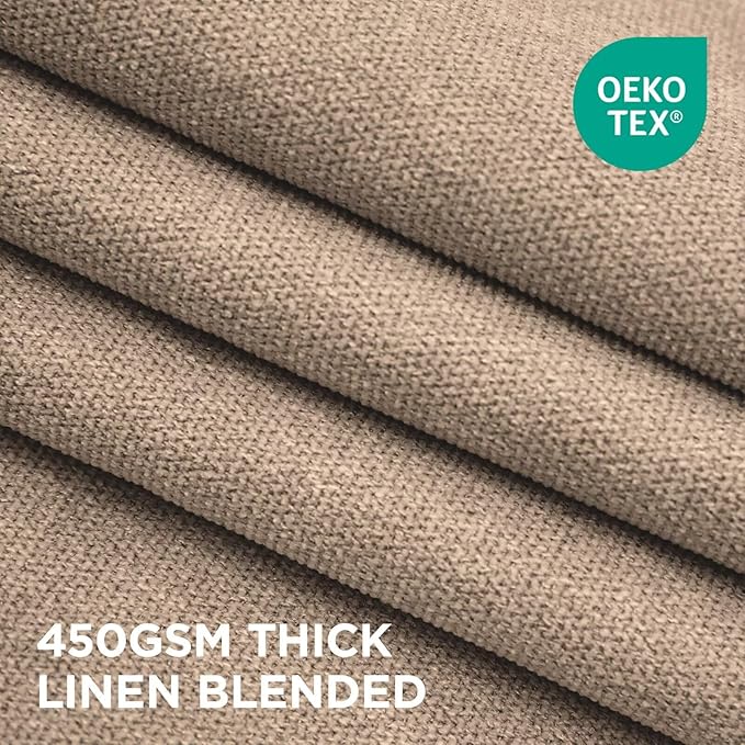 Joydeco Thick Linen Pinch Pleated Curtains 84 Inch Long 2 Panel Set - Image 3