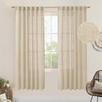 LAMIT Light Filtering Linen Curtains 78 inches Long by LAMIT