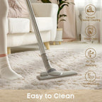 Ophanie Round Rug 2Ft Ivory Circle Area Rug, Fluffy Fuzzy Bedroom Carpet - Image 6