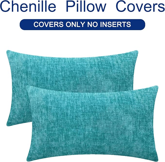 CaliTime Throw Pillow Covers Decorative 12 X 20 Inches Pack of 2 Cozy Chenille - Image 6