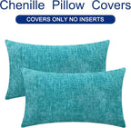 CaliTime Throw Pillow Covers Decorative 12 X 20 Inches Pack of 2 Cozy Chenille - Image 6