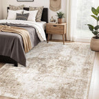 Area Rug 5x7 Washable Rug, Vintage Boho Medallion Rugs Non-Slip Soft Low Pile - Image 2