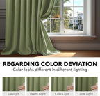 Deconovo Blackout Curtains, Thermal Insulated, W52 x L72 2 Panels, Back Tab - Image 6