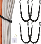 Wood Bead Curtain Tiebacks, KLOGTSIND Set of 4 Curtain Holdbacks by KLOGTSINDDirect
