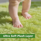 Shag Area Rug for Bedroom 5x8, Grass Green Fluffy Area Rugs for Living Room - Image 3
