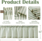 jinchan Valance Curtain Linen Textured Striped Window Curtain - Image 7