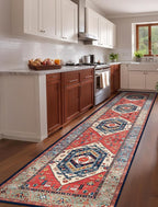 SERISSA Runner Rug for Hallways, Extra Long Boho Rug Ultra Soft Vintage Rust - Image 2