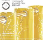 Deconovo Blackout Curtains Yellow, 52 x 84 Inch 2 Panels Set Drapes - Image 8