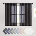 NICETOWN Natural Flax Sheer Linen Curtains Grommet Top, Semitransparent by NICETOWN