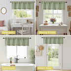 Valances for Windows, Light Filtering Faux Linen Textured Small Short Window - Image 7