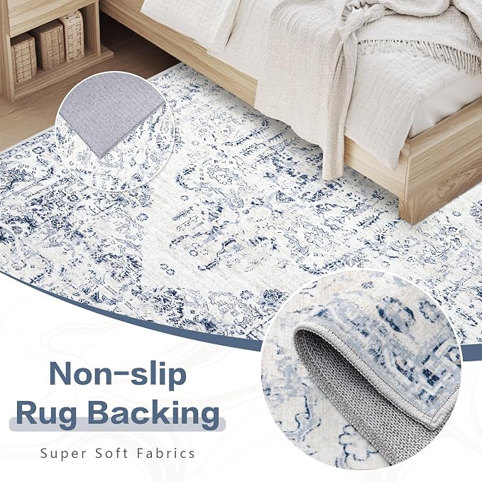 6x9 Area Rugs for Living Room: Washable Rug Vintage Large Rugs Soft Non Slip - Image 6
