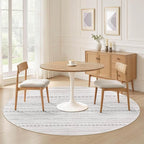 Nakagishi Round Rug Boho Area Rugs: 8x8 Washable Large Circle Neutral Soft - Image 4