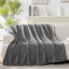 60x80 Inch Grey Twin Blanket - Image 2