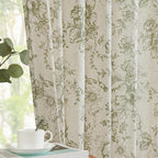 jinchan Linen Blend Floral Curtains - Image 2