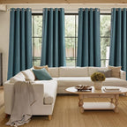 NICETOWN Greyish Blue Room Darkening Rod Pocket Curtains 63 inch Length - Image 4