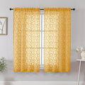 Chyhomenyc Gold Sheer Curtains 54 Inch Length by Chyhomenyc
