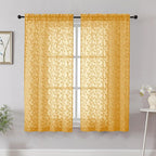 Chyhomenyc Gold Sheer Curtains 54 Inch Length by Chyhomenyc