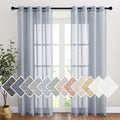 NICETOWN Linen Textured Semi Sheer Curtains 84 inches Length, Eyelet Top by NICETOWN
