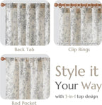 jinchan Linen Blend Curtain Floral Curtains - Image 5