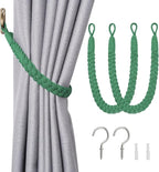 NICEEC 2 Pack Natural Cotton Rope Curtain Tiebacks Elegant Boho Style by NICEEC