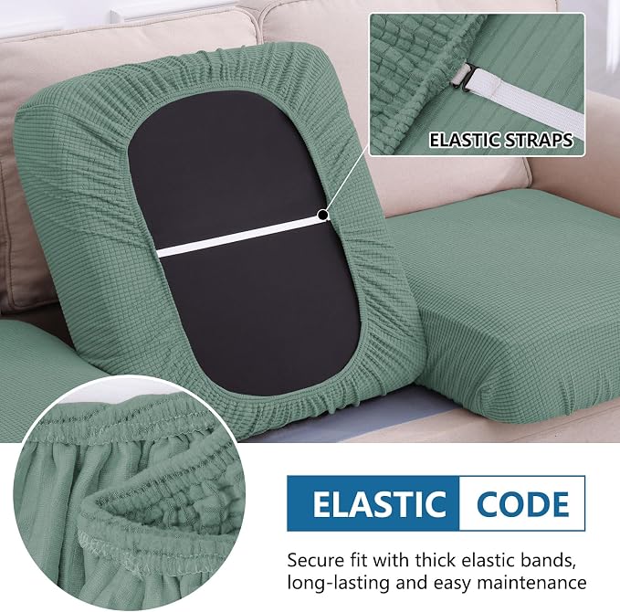 hyha Waterproof Sectional Couch Covers, Non Slip Sofa Couch Cushion Covers L - Image 4