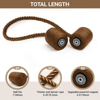 Hion Magnetic Curtain Tiebacks Dark Brown 6 Pack, Curtain Tiebacks Buckles - Image 2