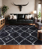YIHOUSE Moroccan Rugs for Living Room, 6x9 Black and White Aztec Area Rug - Image 7