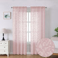 Lecloud Leia Clip Blush Pink Sheer Curtains 84 Inch Length 2 Panels, Jacquard by Lecloud