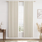 Guken 100% Blackout Linen Curtains 80 Inch Length 2 Panels Set by Guken