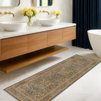 Non Slip 2x8 Gold Brown Long Runner Rug, Washable Runner Rug - Image 6