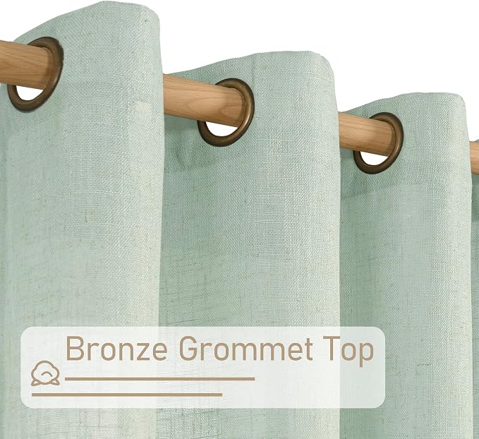 LAMIT 72 Inch Linen Sheer Curtains - Image 2