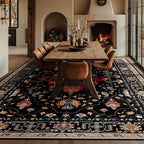 RELEANY Area Rugs 10'x12' Washable Non-Slip, Floral Vintage Distress Print - Image 3