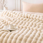 COOVA Faux Fur Throw Blanket for Couch, Cozy Soft and Fuzzy Plush Rabbit Fur - Image 3