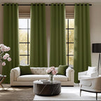 NICETOWN Room Darkening Draperies Curtains Panels, 2 Panels Olive Green W52 x - Image 2