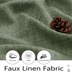 Sage Green Valances for Windows, Light Filtering Faux Linen Textured Small - Image 2
