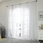 Chyhomenyc White Sheer Curtains 96 inches Long 2 Panels Set, Light Filtering - Image 2