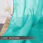 Tollpiz Short Sheer Curtains Linen Textured Living Room Curtain Sheers Light - Image 2