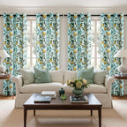 Topfinel 90 Inches Long Curtains Mint Green Whimsical Woodland Leaf Jungle - Image 3