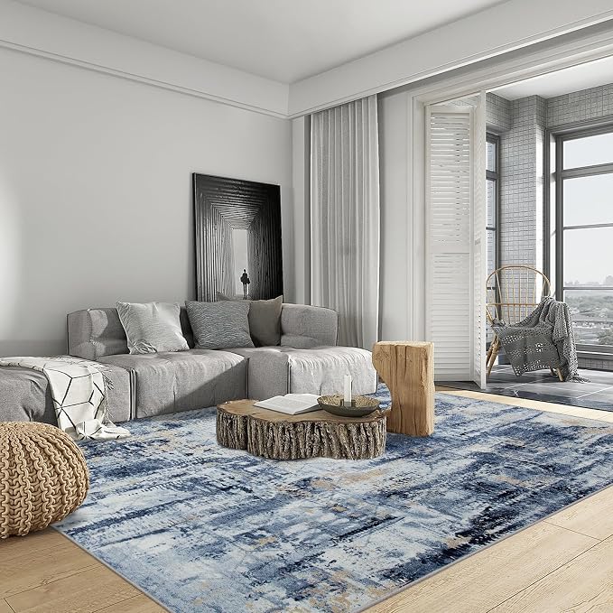 5x7 Area Rugs Washable Rug: Modern Abstract Living Room Rug Soft Anti-Skid Thin - Image 3