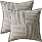 MIULEE Light Grey Corduroy Pillow Covers 16x16 Inch - Image 6