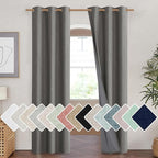 NICETOWN Grizzle Gray Vintage Linen 100% Blackout Curtains by NICETOWN