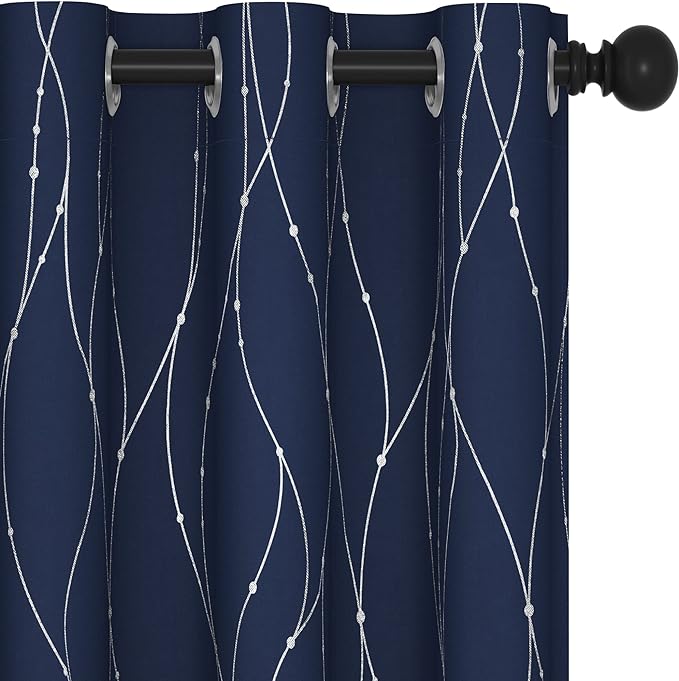 Deconovo Navy Blue Curtains, 42 x 72 Inch, Thermal Insulated Soundproof Privacy by Deconovo