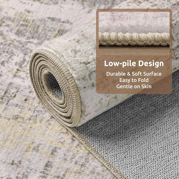 6 x 9 Area Rugs for Living Room, Machine Washable Non Slip Rug Ultra Soft Low - Image 4