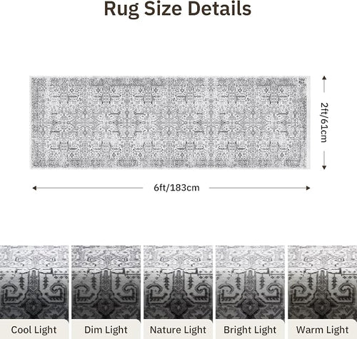 2x6 Hallway Washable Runner Rug - Image 2