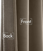 MIULEE Taupe Velvet Curtains 90 inches - Image 6