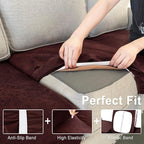 Leather Look Couch Cushion Covers Sofa Seat Slipcovers Sets Couches Furniture - Image 4